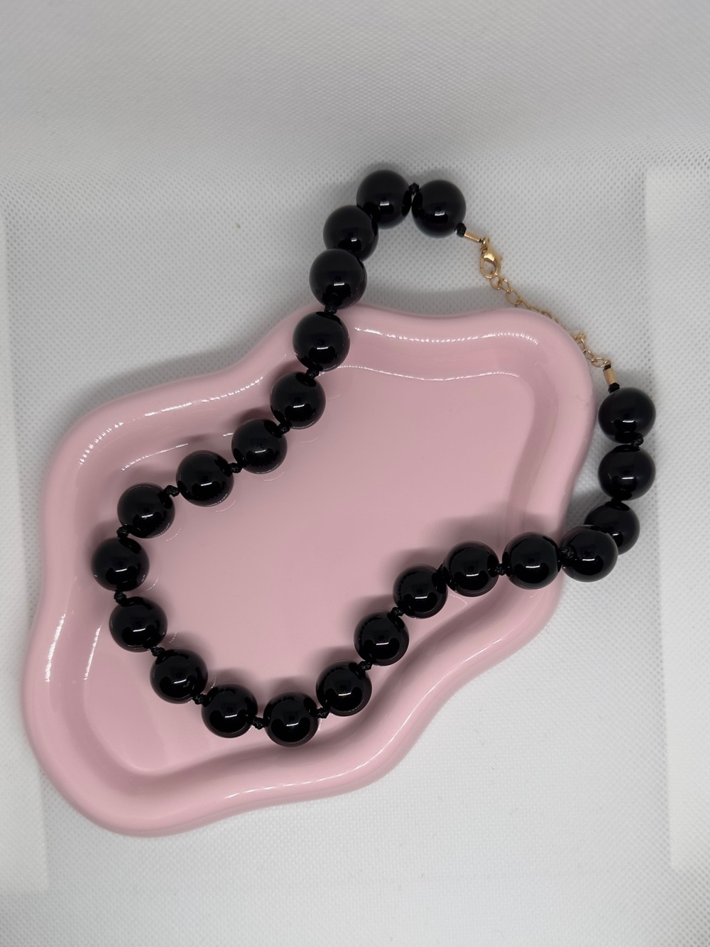 Elegant Black Beaded Necklace for Women